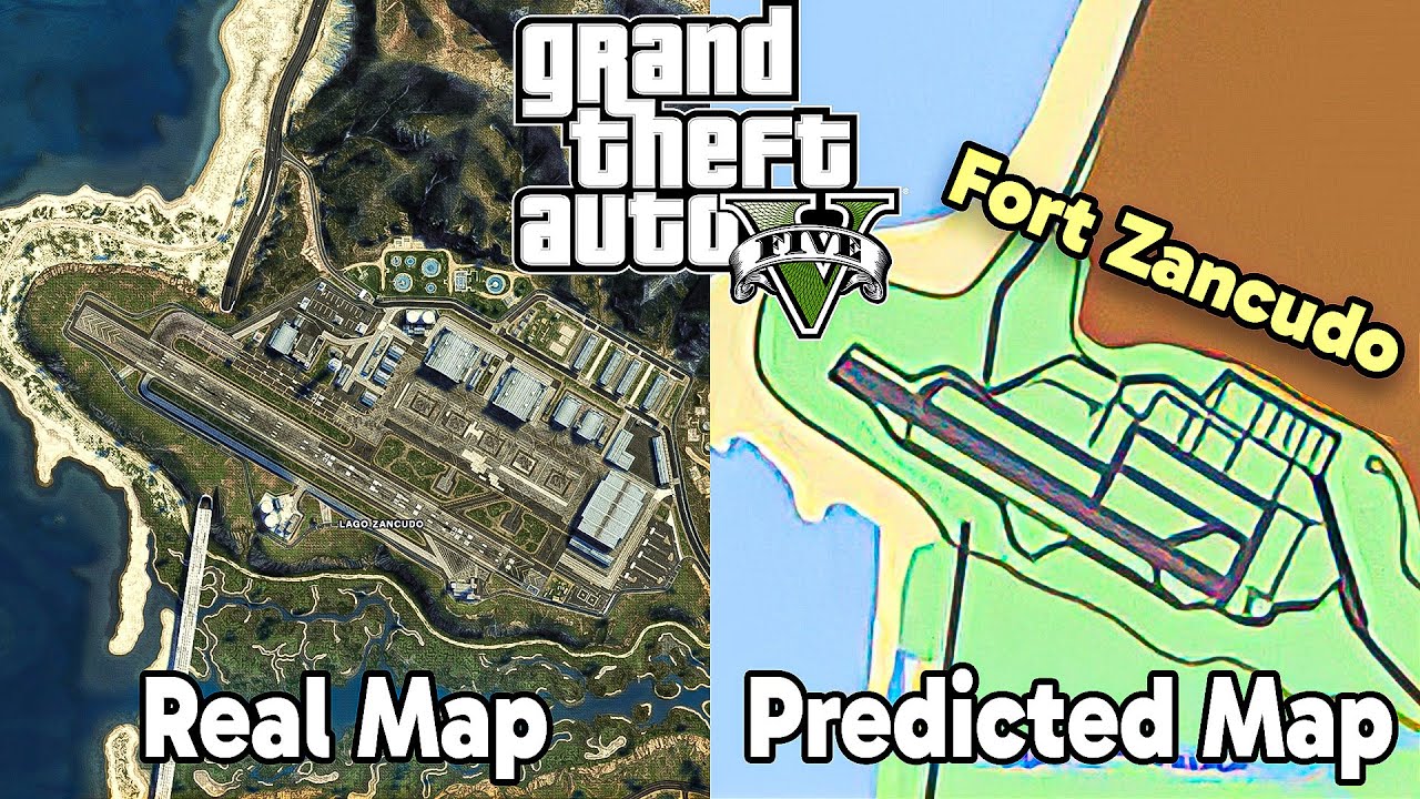 Before and After - GTA V Predicted Map vs The Real Thing