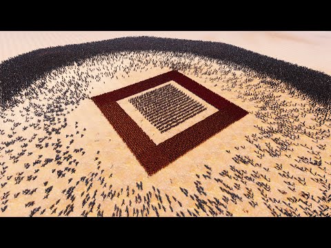 Spartan & Archer Surrounded By 45,000 Runner Zombies Ultimate Epic Battle Simulator UEBS