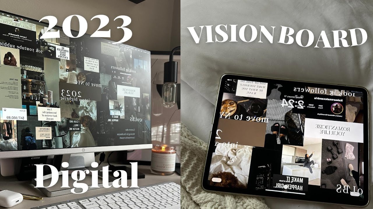 HOW TO MAKE A DIGITAL VISION BOARD FOR 2023/2024 | USING CANVA | Desktop & IPhone Wallpaper