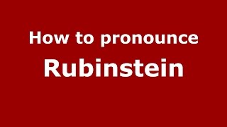 How to pronounce Rubinstein