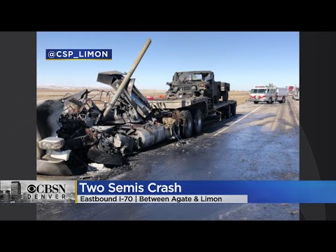Semi Bursts Into Flames After 2 Semis Collide On I-70 Near Limon
