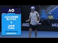 Alexander Blockx V Jaime Faria Highlights Australian Open 2026 First Round
