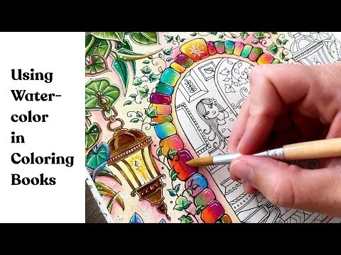 Coloring with Watercolor in Adult Coloring Books 💛 Ivy & the Inky Butterfly by Johanna Basford