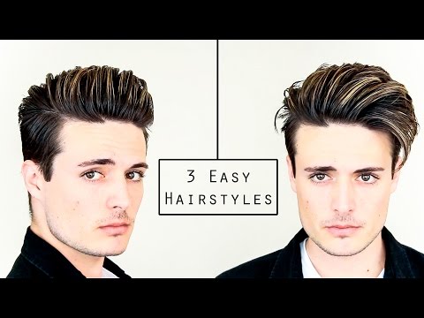 3 Easy Mens Hairstyles | No Heat Hair Tutorial -...