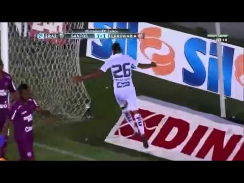 Gol de Paulinho - Santos 3 x 1 Ferroviaria - Campeonato Paulista 31/03/2016
