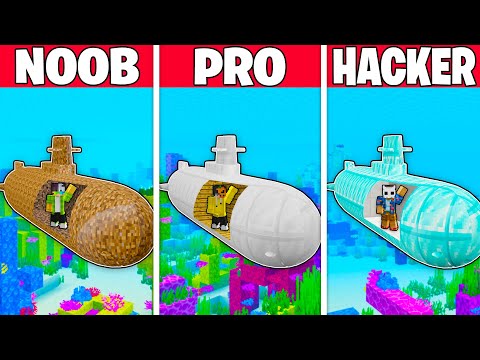 NOOB vs PRO vs HACKER: DENİZALTI YAPI KAPIŞMASI! - Minecraft