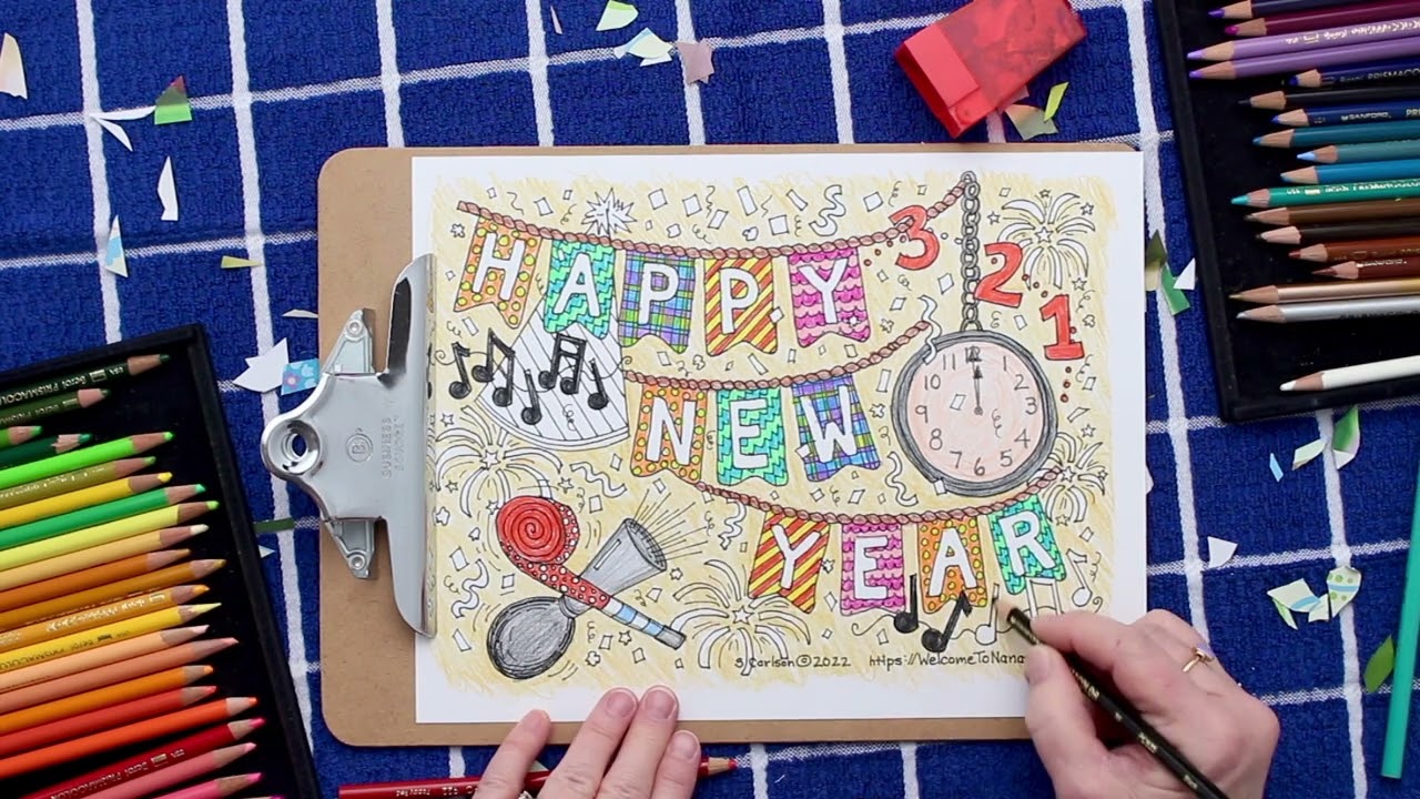 Happy New Year Coloring Page | Welcome to Nana's
