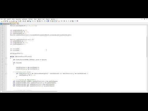 programme pong game in C avec raylib BU