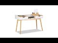 Schreibtisch 2 Schubladen Braun - Weiß - Holzwerkstoff - 120 x 76 x 55 cm