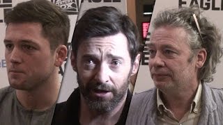 EDDIE THE EAGLE Hugh Jackman, Taron Egerton, Dexter Fletcher interview - Hugh talks Wolverine! video