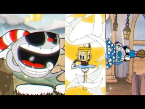 Cuphead+DLC All Super Attacks Comparison (Cuphead Vs Mugman Vs Ms.chalice)