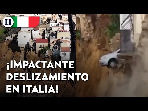 ¡Casas al borde del abismo en Sicilia! Así fue el deslizamiento que casi devora un pueblo de Italia
