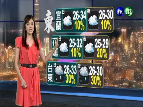 2013.08.25華視晚間氣象 莊雨潔主播