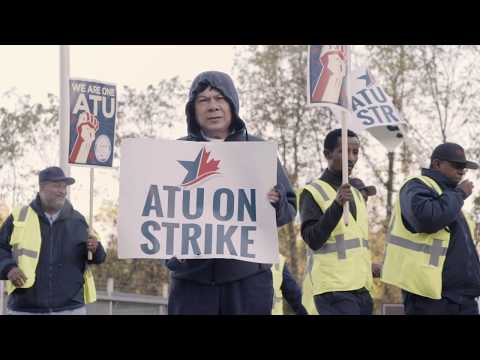 Local 689 Transdev workers at Cinder Bed Road Bus Garage on strike