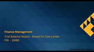 FIN 10481 : FINT62 - Trial Balance Report - Based on Cost Center