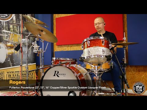 MW-Vintage.pl - Rogers Fullerton Powertone 22", 13", 16" Copper/Silver Sparkle Custom TEST 4K
