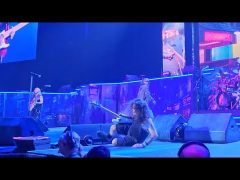 Steve Harris Falls on Stage during Stranger in a Strange Land in Leeds, England June 28th, 2023