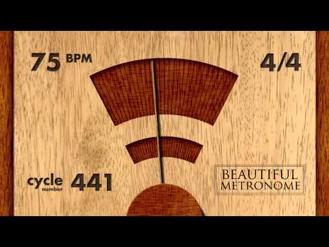 75 BPM 4/4 Wood Metronome HD