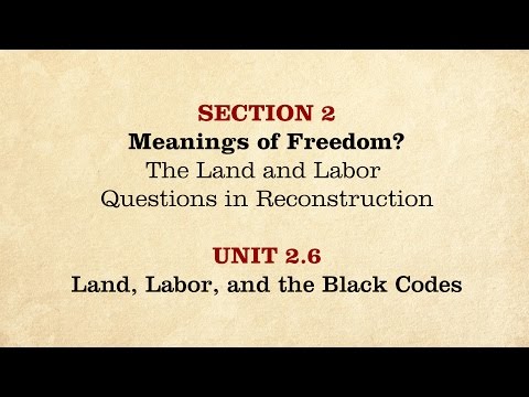MOOC | Land, Labor, and the Black Codes | The Civil War and Reconstruction, 1865-1890 | 3.2.6