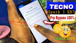TECNO Spark 3 frp bypass KB7 Google account Verification || Unlock TECNO Google account lock 100% ✅