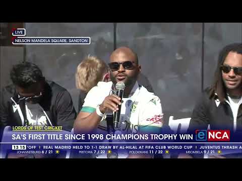 Lords of Test Cricket Proteas celebrate in Sandton