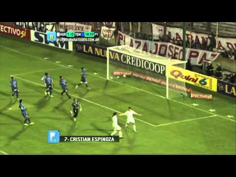 Gol de Espinoza. Huracán 2 - Temperley 0. Fecha 1. Torneo Primera B Nacional 2014. FPT