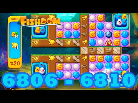 Fishdom Level 6806 - 6810 HD Walkthrough | 3 match puzzle | gameplay | android | 6807 | 6808 | 6809