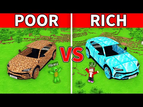 Mikey Poor vs JJ Rich Super Car Battle in Minecraft (Maizen)