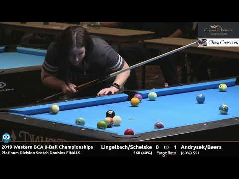 Lingelbach/Schelske vs Andrysek/Beers - Platinum Scotch Doubles Finals - 2019 Western BCA 8-Ball