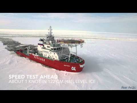 Oblique Icebreaker Baltika - Ice trials on 19 March - 10 April 2015