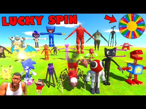 ALL NEW UNITS in LUCKY MYSTERY SPIN BATTLES with SHINCHAN vs CHOP vs AMAAN-T  CHOO CHOO CHARLES