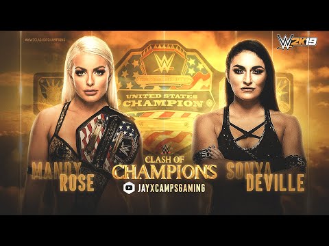 WWE 2K19 Clash of Champions - Sonya Deville v Mandy Rose - US Women's Championship - No Hold Barred