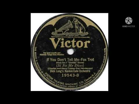 Dick Long's Nankin Cafe Orchestra If You Don't Tell Me 1924 (Victor 19543-B)