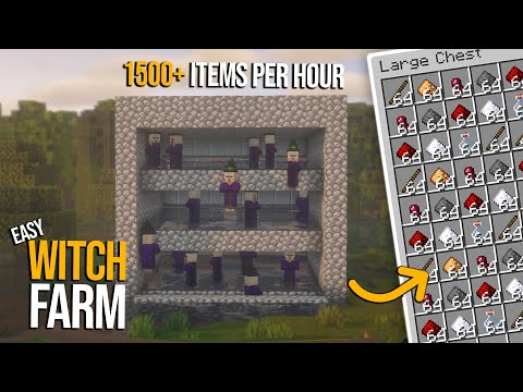 Simple Witch Farm | Survival Friendly | 1500+ Items per hour!