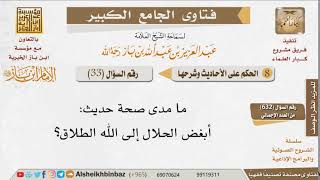 033   ما صحة حديث أبغض الحلال إلى الله الطلاق؟ للإمام ابن باز image