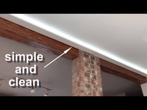 How to Make a Simple Modern CROWN MOLDING WITH LED LIGHTS💡
