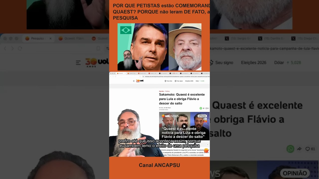 POR QUE PETISTAS estão COMEMORANDO a QUAEST? PORQUE não leram DE FATO, a PESQUIS