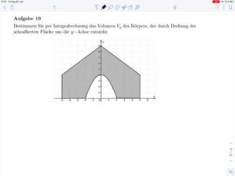 Integration – Anwendung Rotationsvolumen – Aufgabe 19 – Rep. Mathematik 2