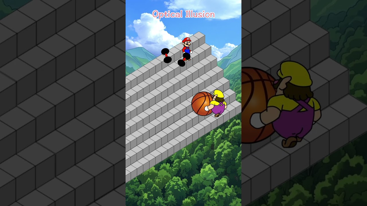 Mario vs Wario,Their stage looks like a staircase.#nintendo