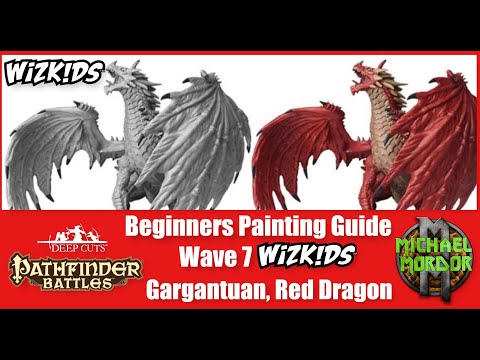Wizkids, Beginners Guide Painting Gargantuan, Red Dragon, Pathfinder