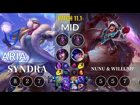 CGA Aria Syndra vs Nunu & Willump Mid - KR Patch 11.1