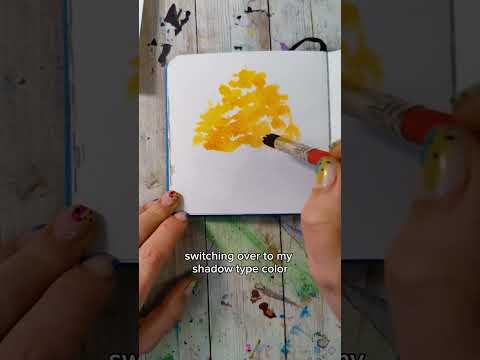 🍁🌳🍁🌳 Easy Fall tree with watercolor. #easywatercolor #watercolor