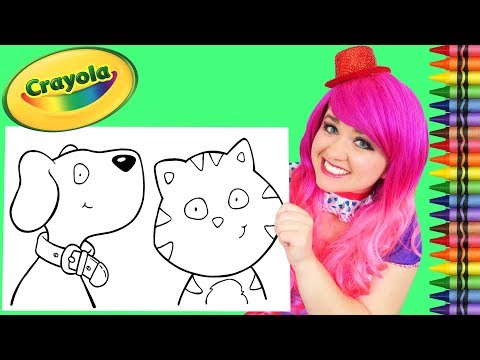 Coloring A Cat & Dog Crayola Coloring Book Page Crayola Crayons | KiMMi THE CLOWN Video