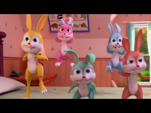 Five Little Rabbits Jumping on the Bed | Animals | Rhymes And Song For Baby  | @BBTVKIDS