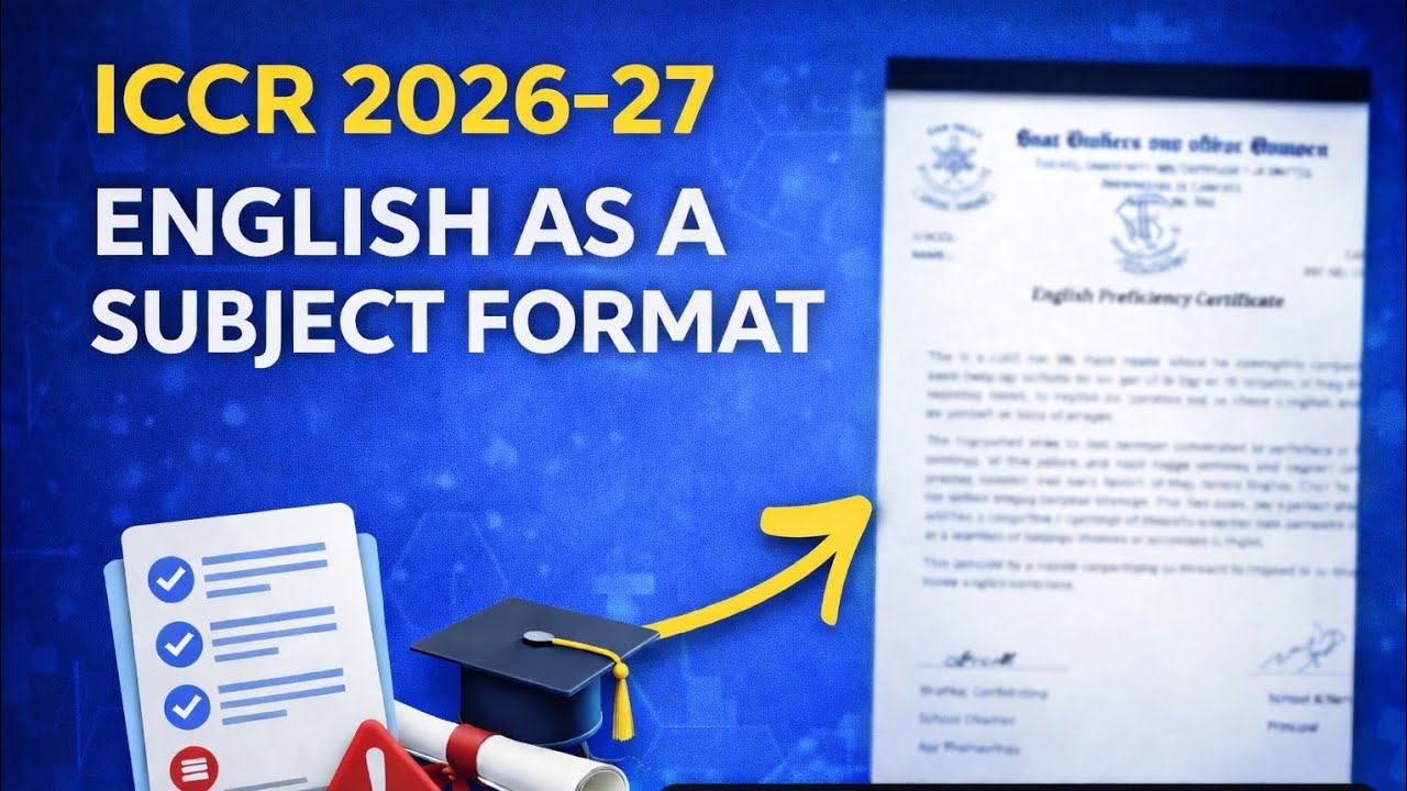 English as a subject for iccr scholarship 2026