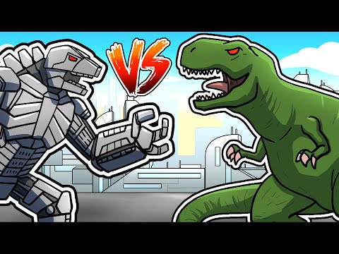 MECHAZILLA VS T-REX in ANIMAL REVOLT SIMULATOR (custom unit creator)