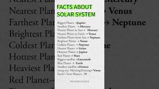 Facts about solar system #gk #generalawarenss #education #educationalvideo #solarsystem #solar r