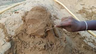 How to make a sand sculpture for beginners... easy sand art.. sand artbon save tree 🌴🌳🌲