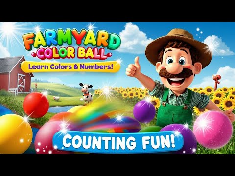 Learning Colors & Numbers with Rainbow Balls! 🌈📊🎓🎵 | Fun Farm Song for Kids | Peekaboo TV