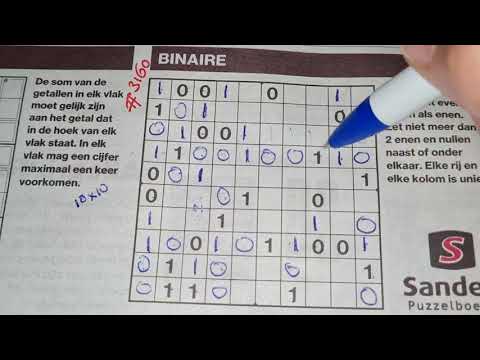 Today,  three in a row! (#3160) Binary Sudoku. 07-28-2021 part 1 of 3